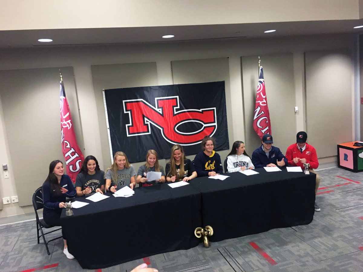 Senior student athletes sign the National Letter of Intent